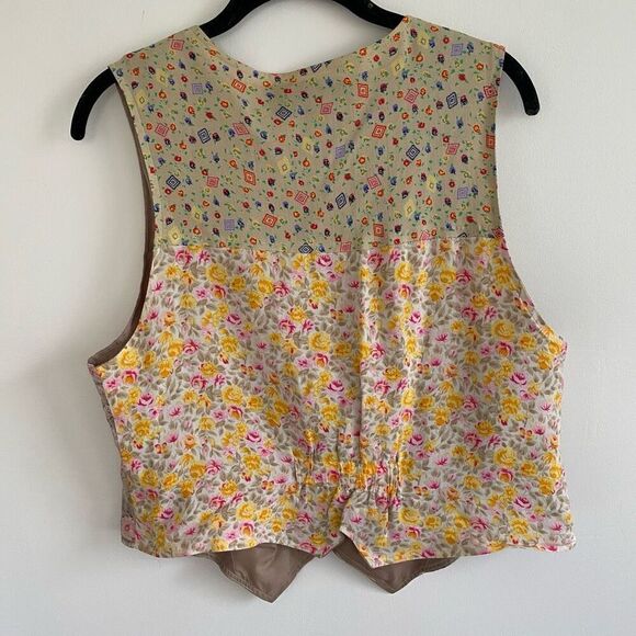 Vintage 70’s Counterparts Beige Patchwork Vest - Picture 2 of 7